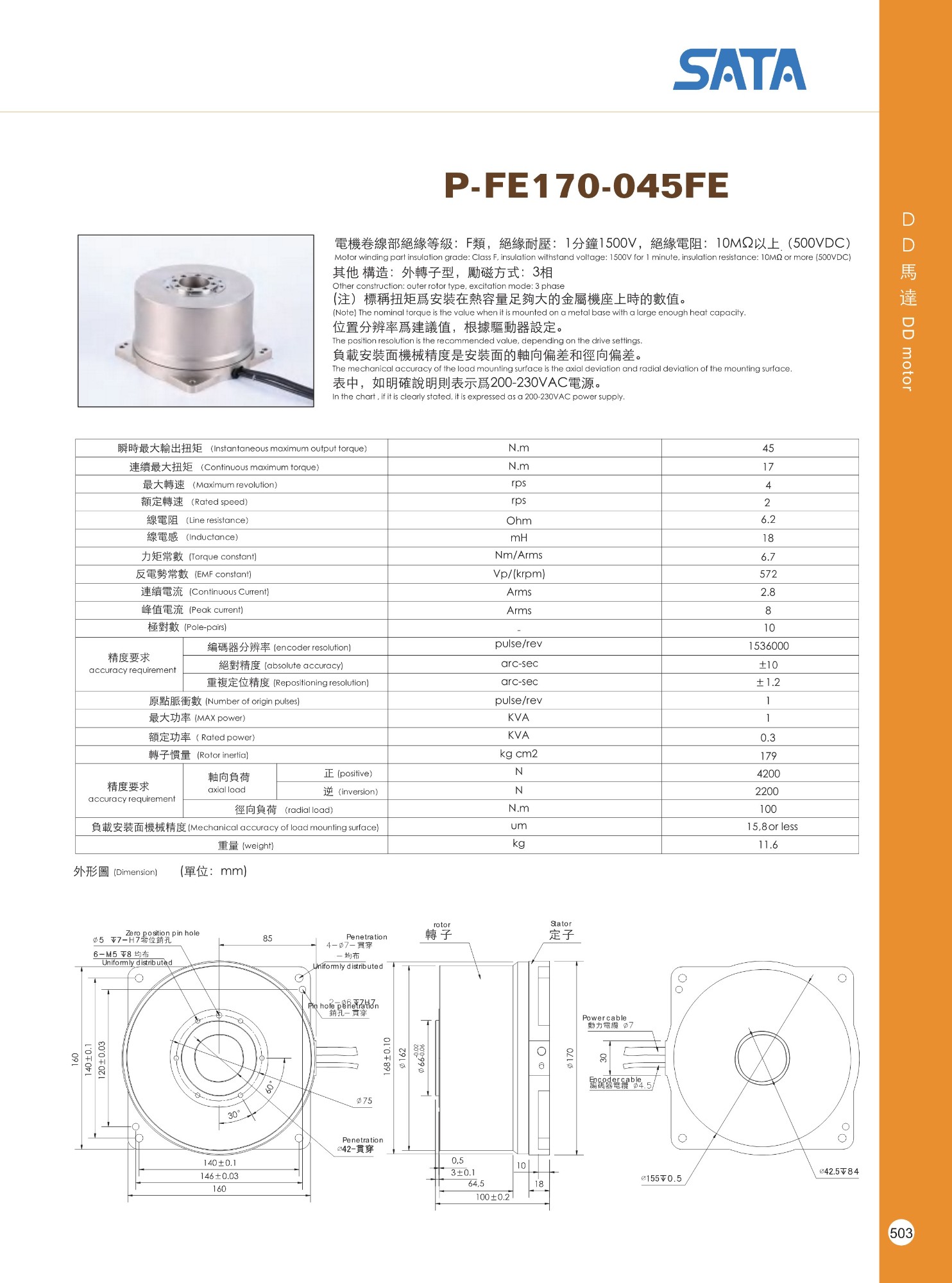 thong so ky thuat dong co dd p-fe170-045fe sata global