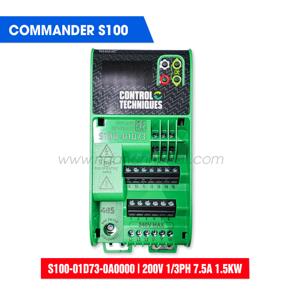 AC Drive S100-01D73-0A0000 - 200V 1/3PH 7.5A 1.5KW - CONTROL TECHNIQUES