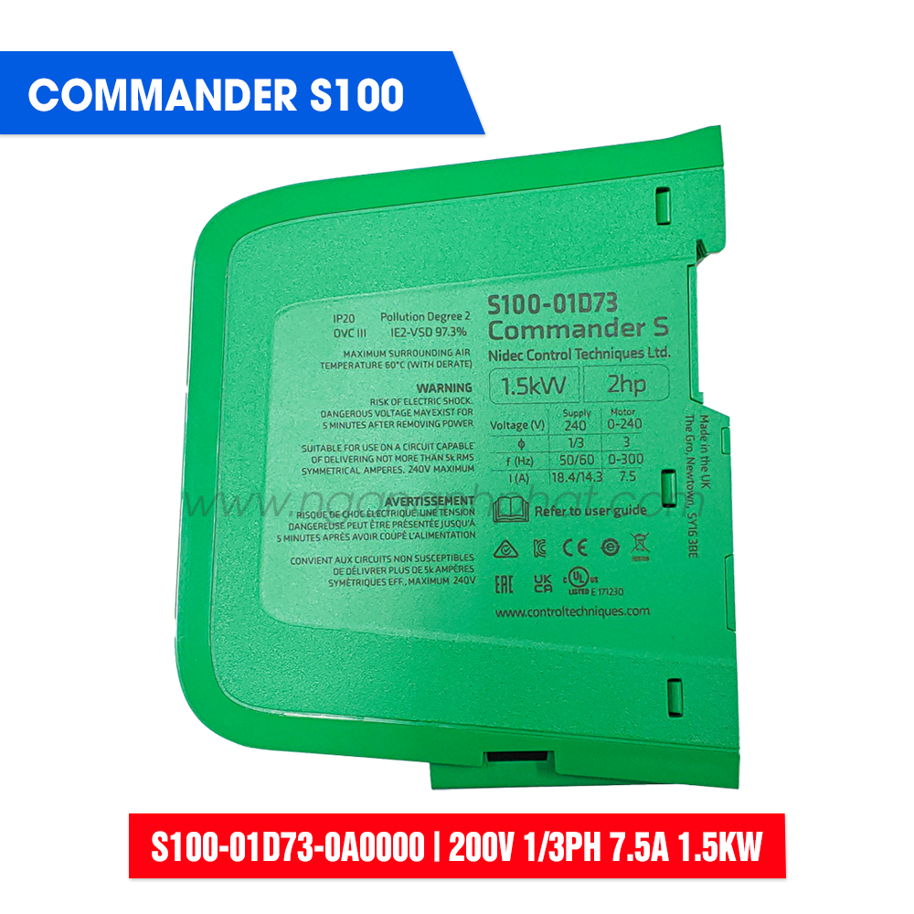 Biến tần S100-01D73-0A0000 - 200V 1/3PH 7.5A 1.5KW - CONTROL TECHNIQUES