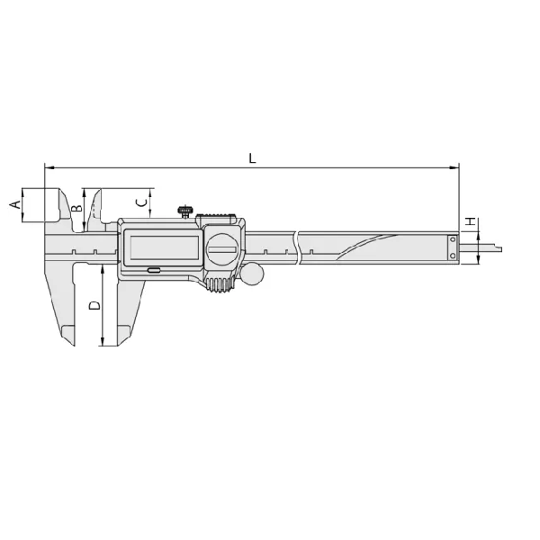 kích thước thước cặp điện tử Mitutoyo 500-706-20 0-150mm IP67