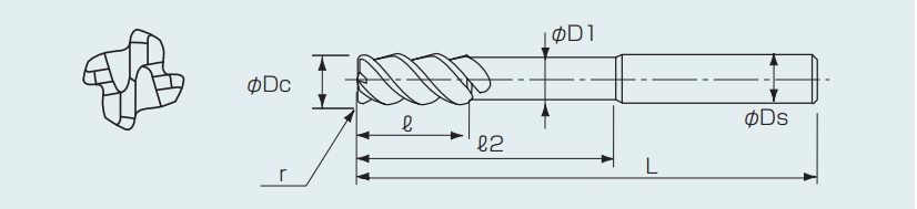 DAO PHAY HỢP KIM CHUÔI DÀI RADIUS NACHI GSXVLLS4-R-1.5D