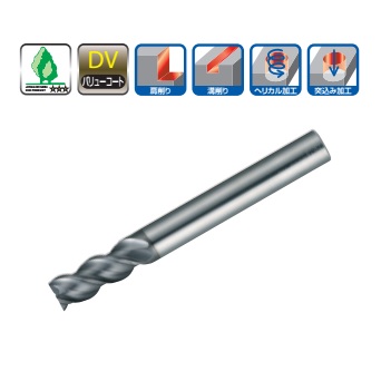 3-Flute 45° Helix End Mill