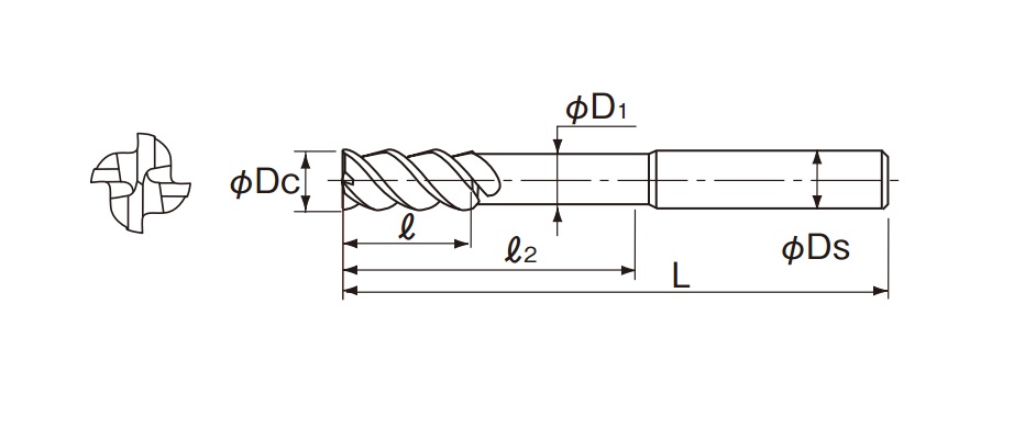 NACHI 4GEOLS LONG SHANK CARBIDE END MILL