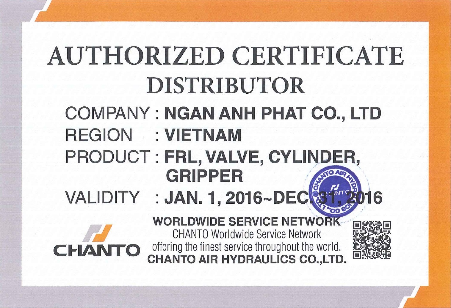 Chanto Distributor and Supplier in Vietnam