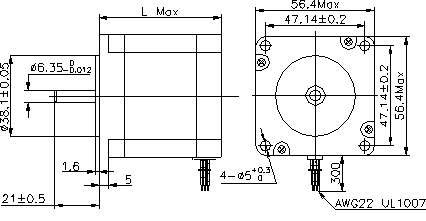 Động Cơ Bước Nema 23 - 23H3A - 57mm