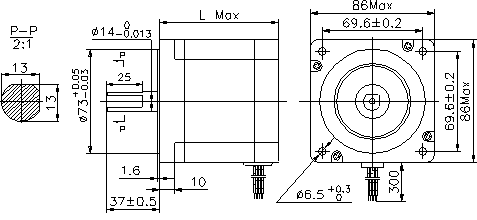 Động Cơ Bước Nema 34 - 3 Pha - 34H3A - 86mm
