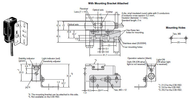 Cảm Biến Quang Omron E3S-R Series