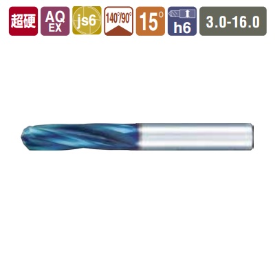 NACHI AQDEX3FH AQUA 3-Flute Solid Carbide Drill