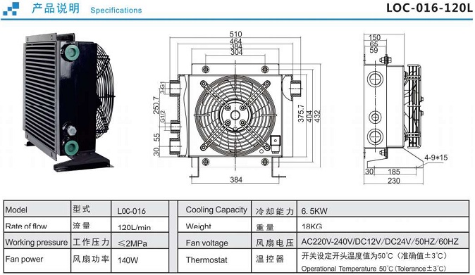 RISEN LOC-016-120L Oil Cooler