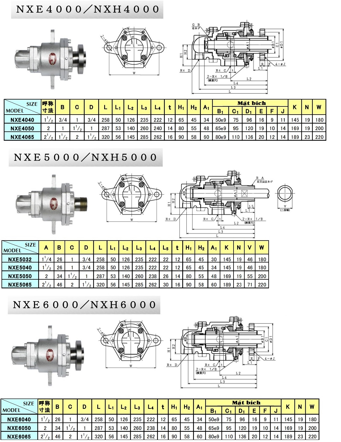 NXE-NXH Series Rotary Joint