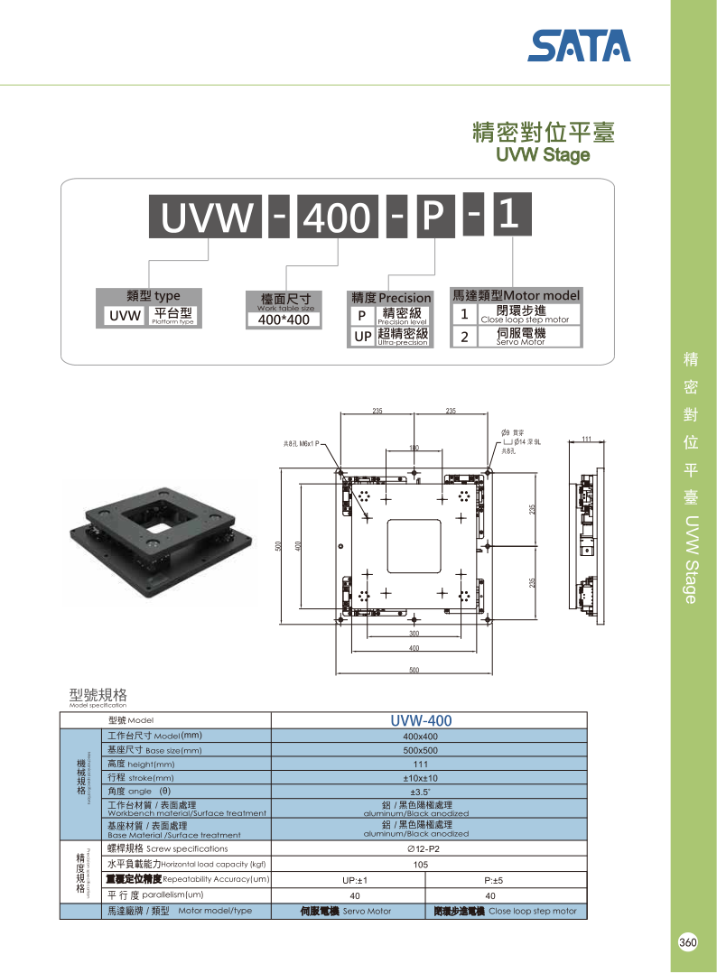 Bàn tinh chỉnh SATA GLOBAL UVW-400-P-1