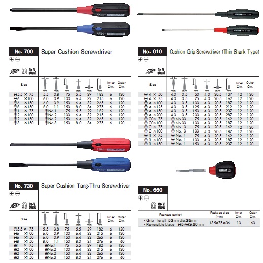 VESSEL Slotted Screwdriver