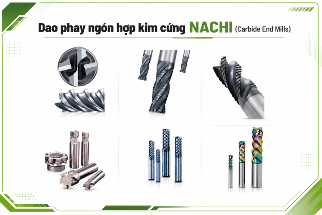 Dao phay ngón hợp kim cứng NACHI chính hãng