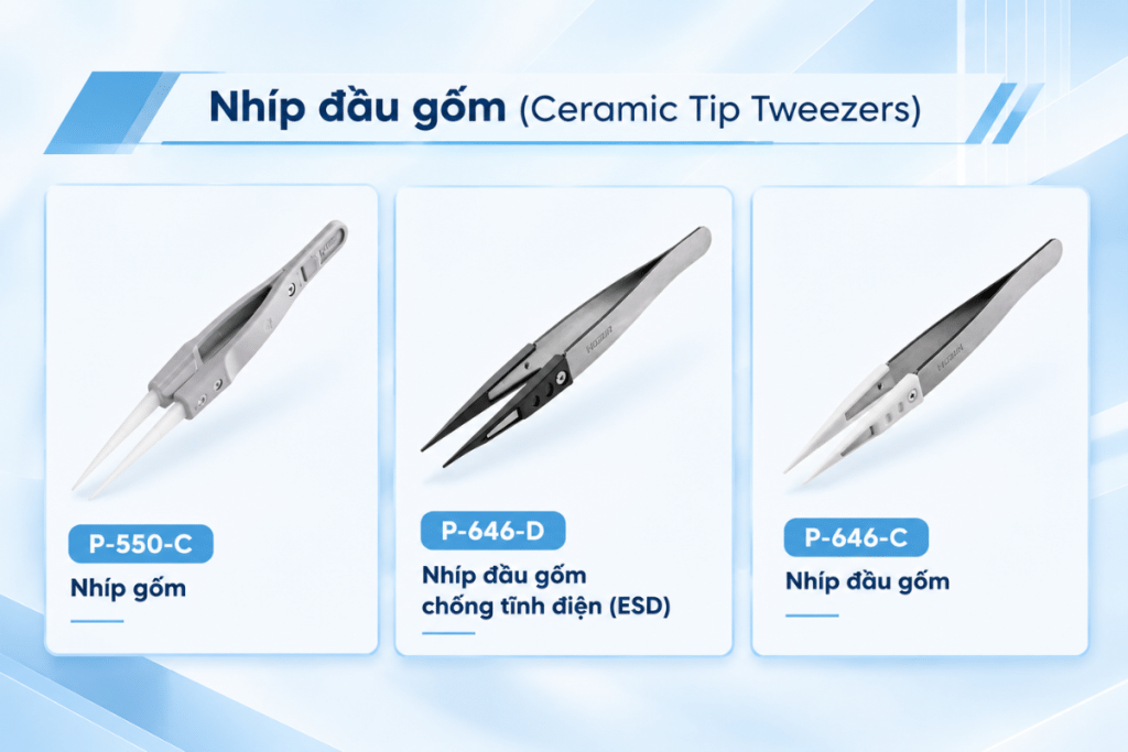 Nhíp đầu gốm Hozan